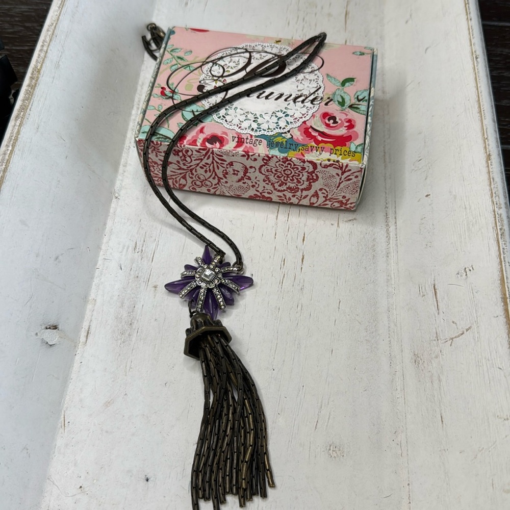 Plunder Design‎ Vintage Necklace with Purple stone